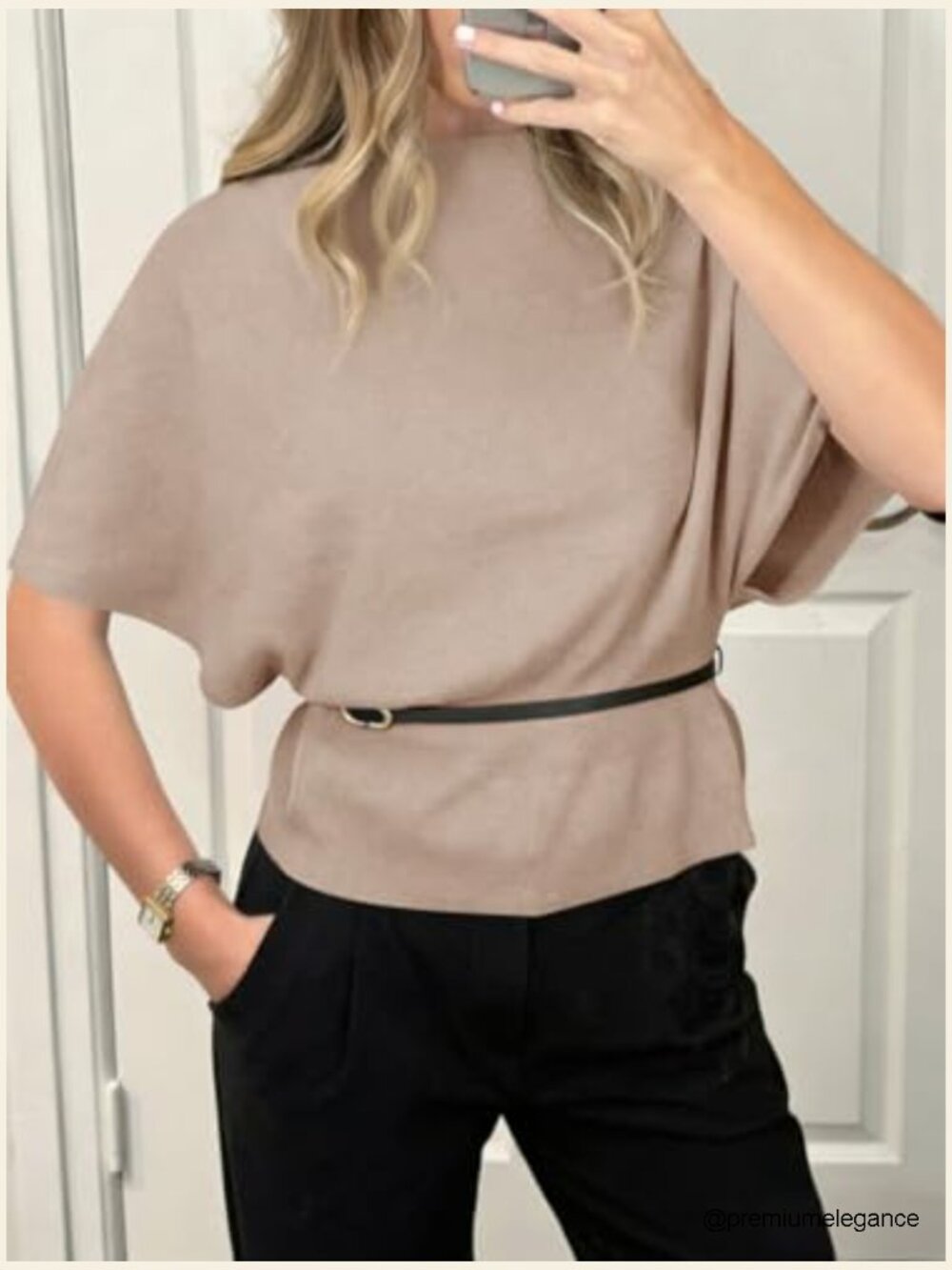 Boat Neck Batwing Dolman Sleeve Ribbed Knit Sweater Top - Picture 5 of 7